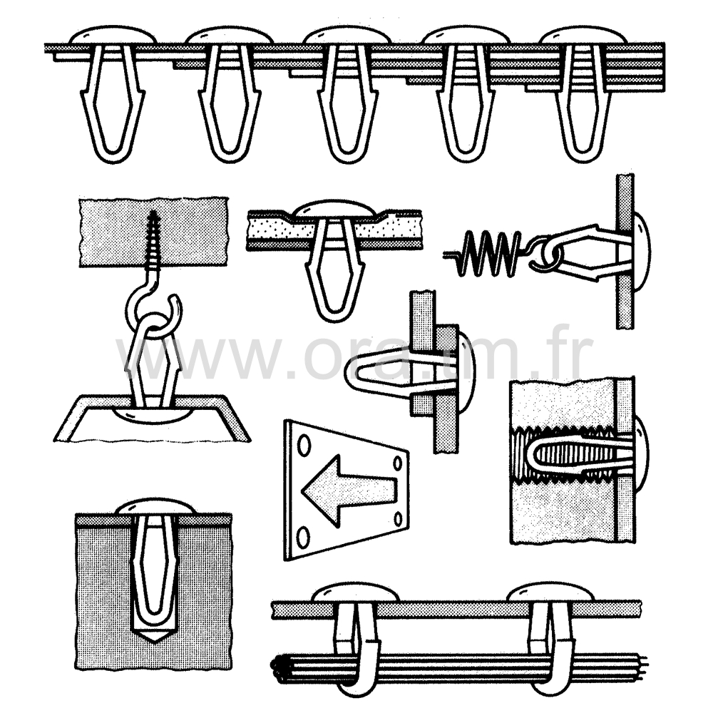 REPT - RIVETS D ATTACHE - TETE BOMBEE