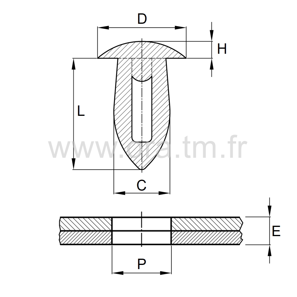 REPT - RIVETS D ATTACHE - TETE BOMBEE