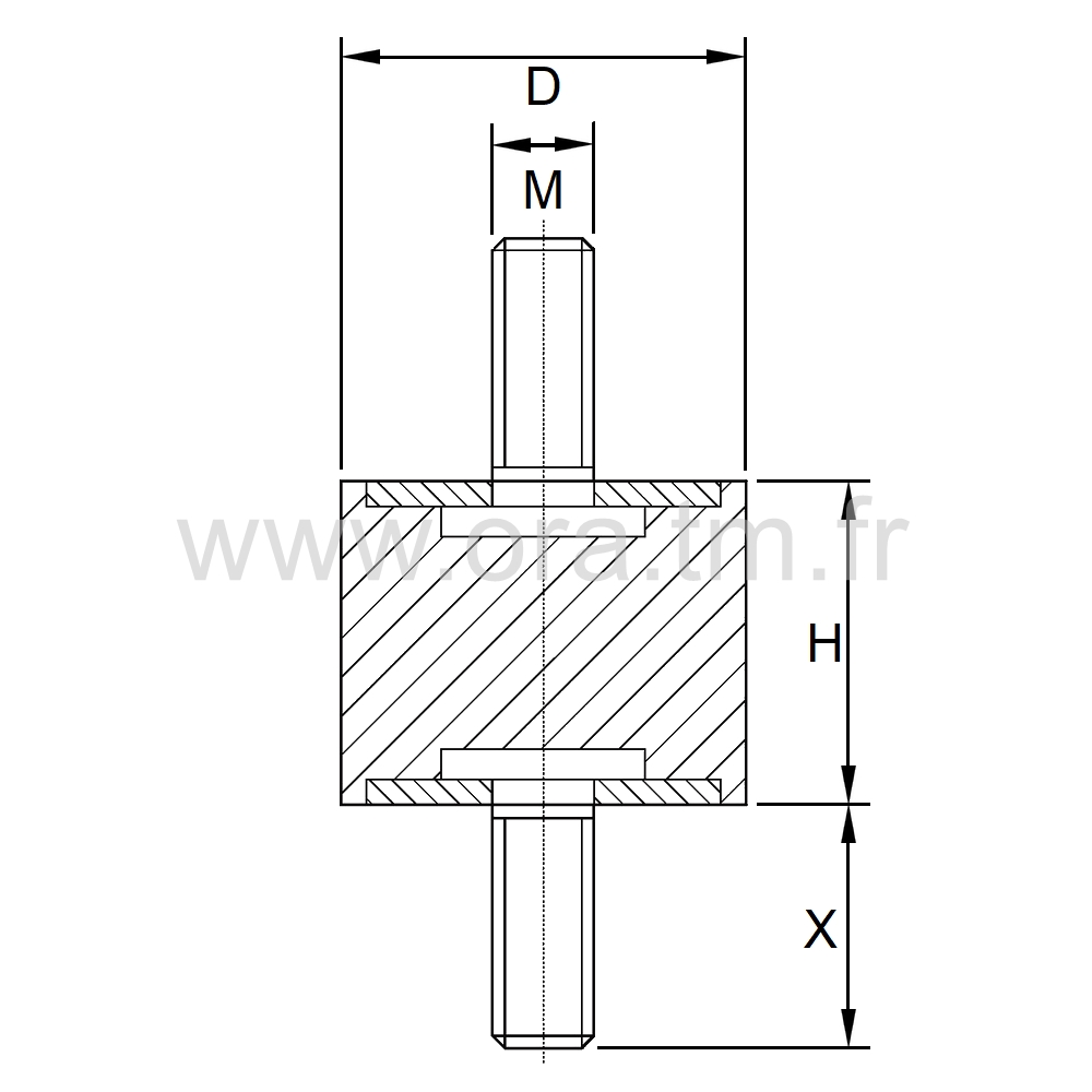 SBV2 - TAMPON SILENT BLOC - AMORTISSEUR VIBRATION