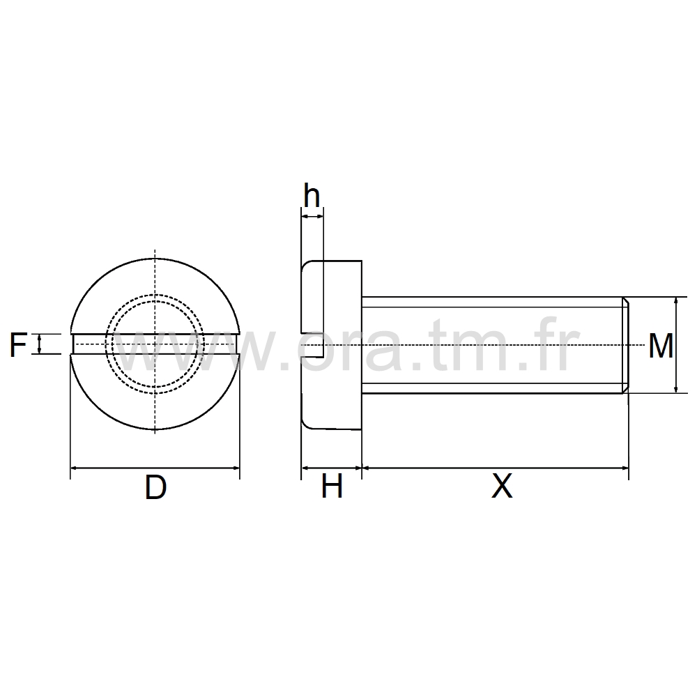 VCPF - VIS PLASTIQUE - TETE PLATE PRISE FENDUE