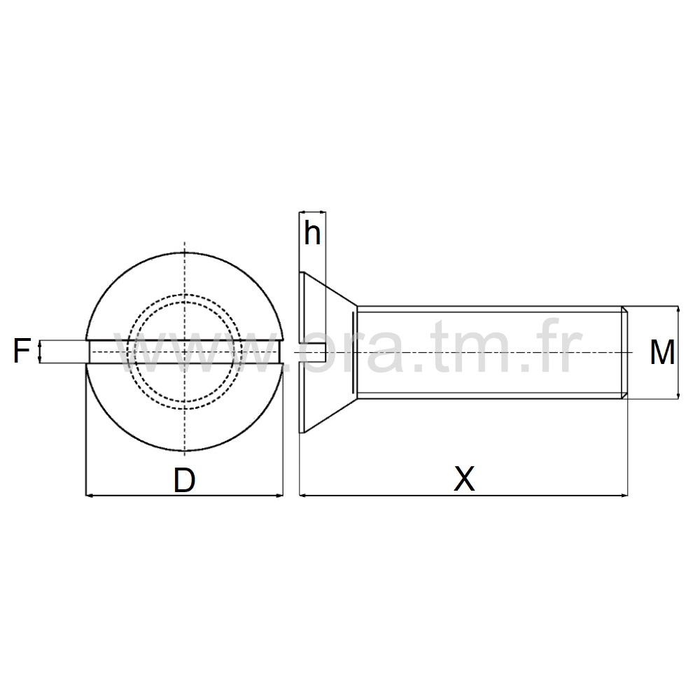 VFF - VIS PLASTIQUE - TETE FRAISEE FENDUE