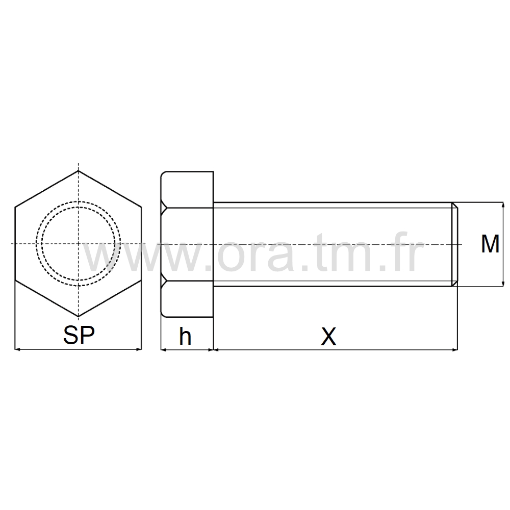 VHX - VIS PLASTIQUE - TETE HEXAGONALE