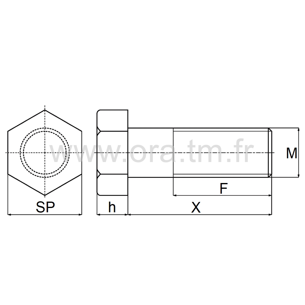 VHX2 - VIS PLASTIQUE - TETE HEXAGONALE