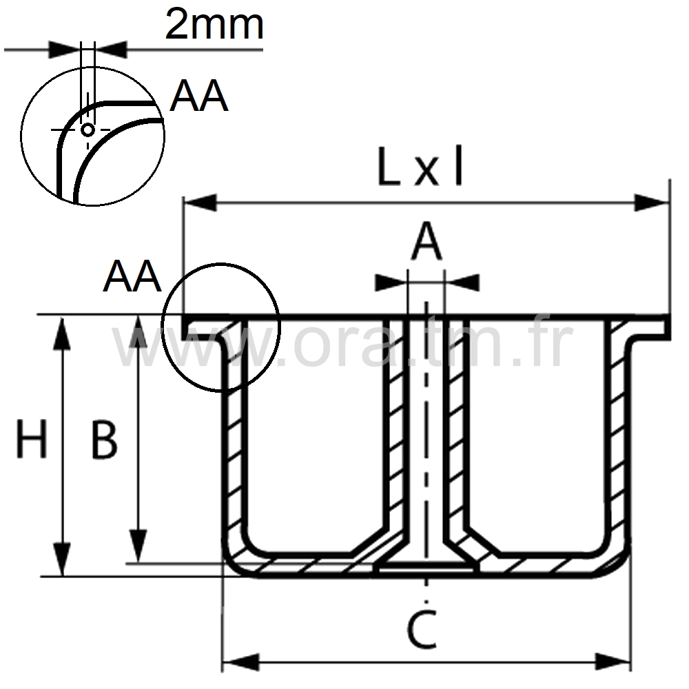 GLA - PIED A AGRAFER - BASE CYLINDRIQUE