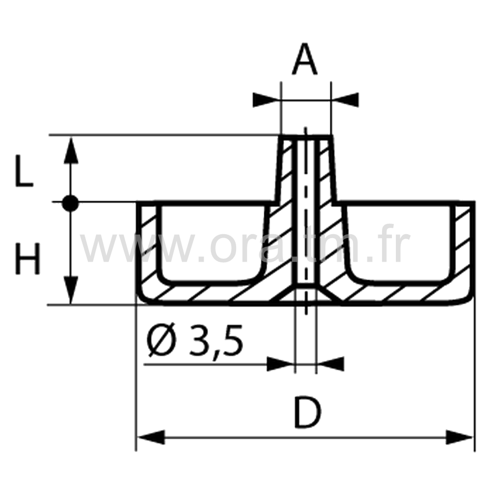 GLDE - PIED A DOUILLE - BASE CYLINDRIQUE