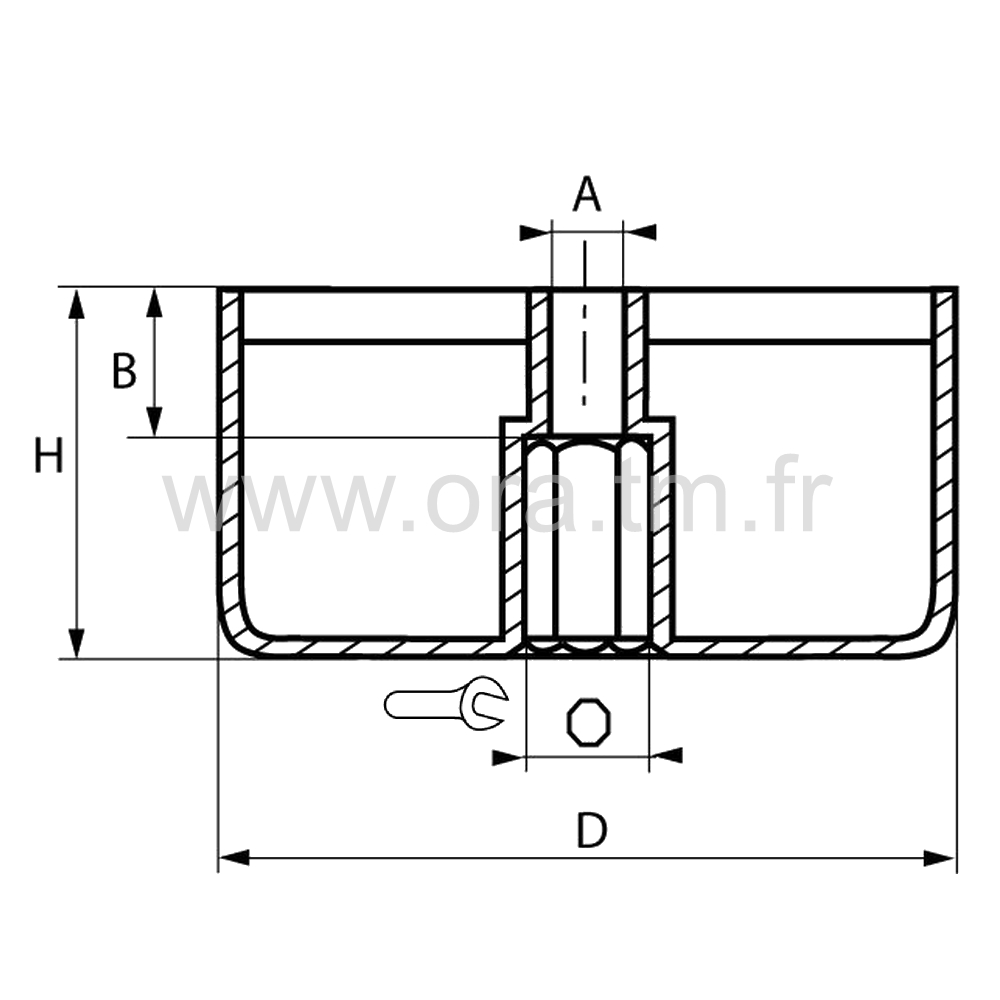 GLHE - PIED A VISSER - BASE CYLINDRIQUE