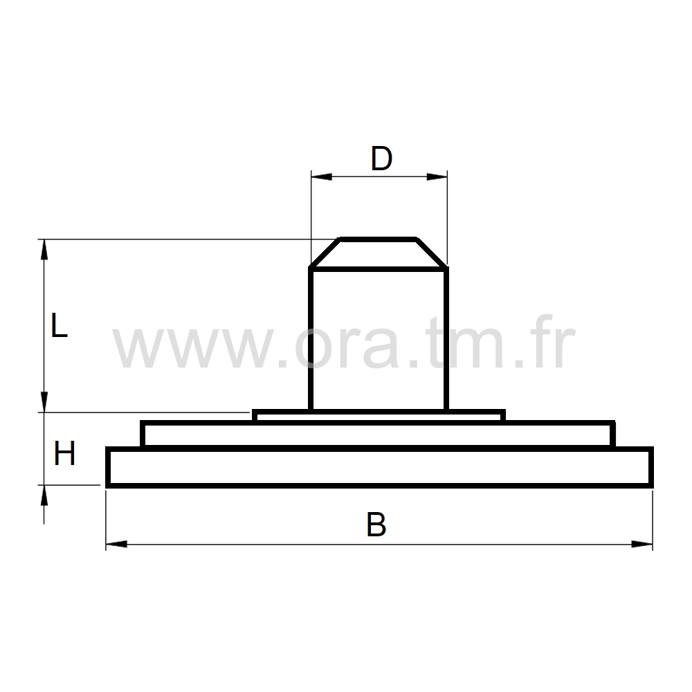 GLP - PATIN ATTACHE TENON - BASE CYLINDRIQUE