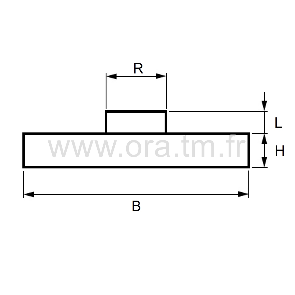 GRVR - PATIN ATTACHE A FORCER - BASE RECTANGULAIRE