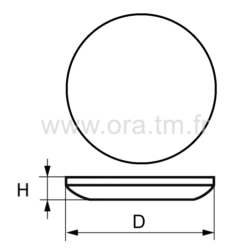 PAG - PATIN GLISSOR PTFE - BASE CYLINDRIQUE ADHESIVE