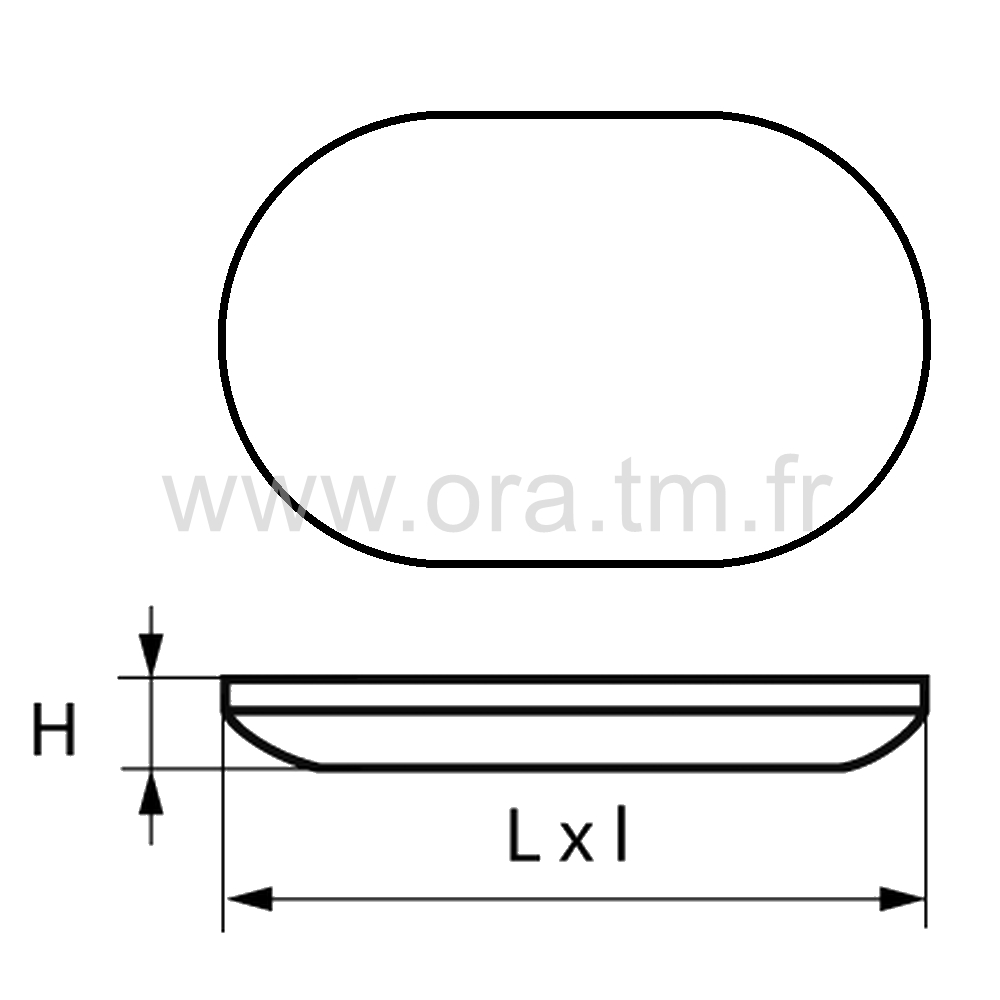 PAGO - PATIN GLISSOR PTFE - APPUI OBLONG ADHESIF