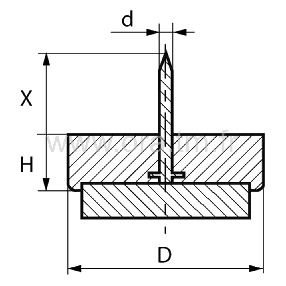 PCF - PATIN A CLOUER - BASE APPUI FEUTRE