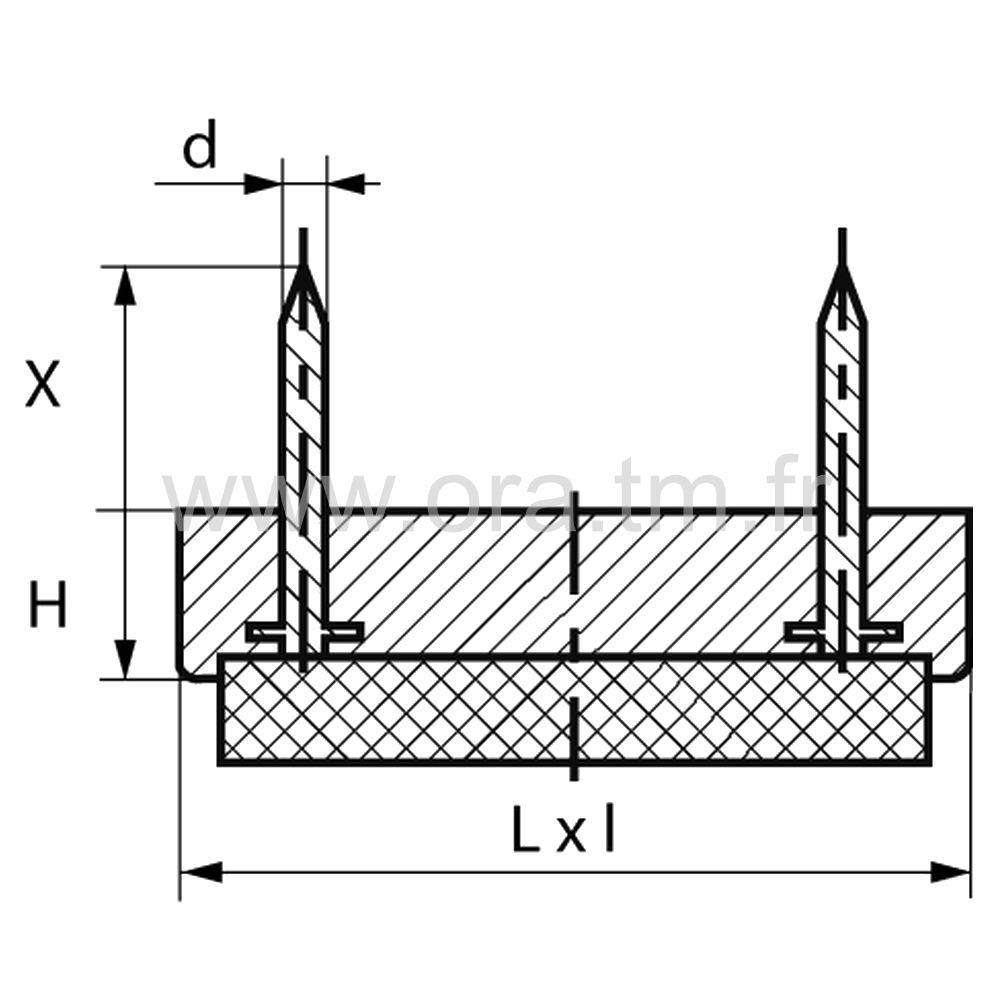 PCFSO - PATIN A CLOUER - BASE FEUTRE OBLONG