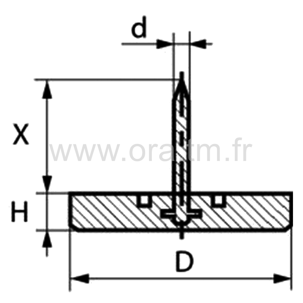 PCP - PATIN A CLOUER - BASE GLISSEUR CYLINDRIQUE