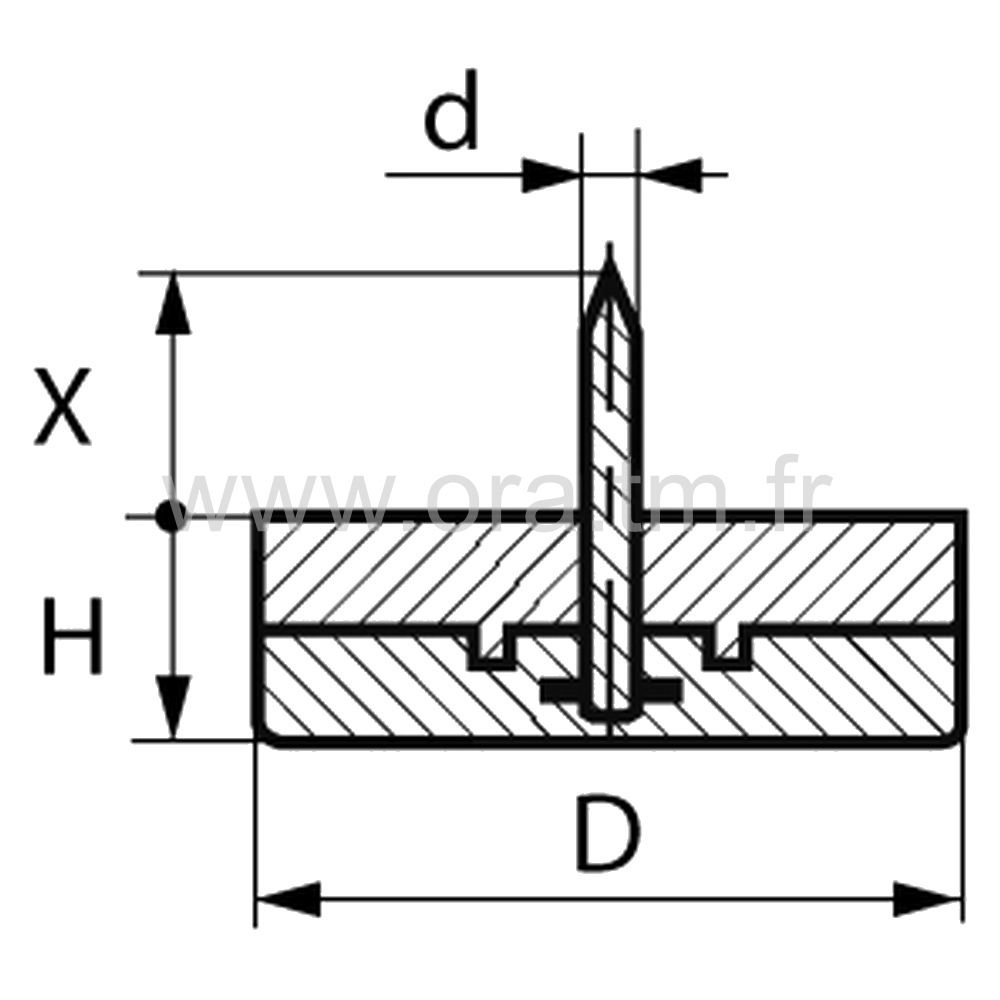 PCPA - PATIN A CLOUER - BASE GLISSEUR CYLINDRIQUE