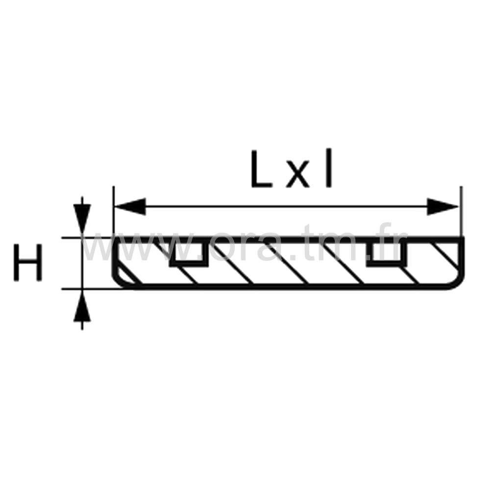 PTA - PATIN A AGRAFER - BASE RECTANGULAIRE