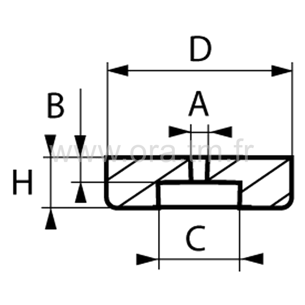 PTC - PATIN A CLOUER - BASE CYLINDRIQUE