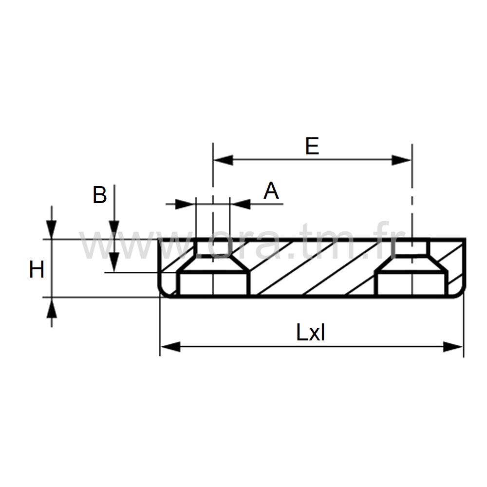 PTP - PATIN A VISSER - BASE RECTANGULAIRE