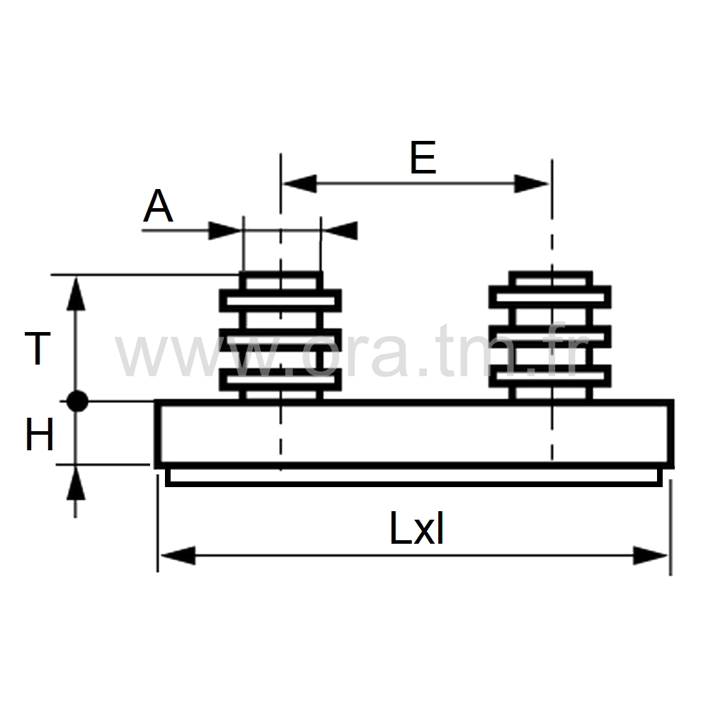 PTS2F - PATIN ATTACHE TENON - BASE APPUI FEUTRE