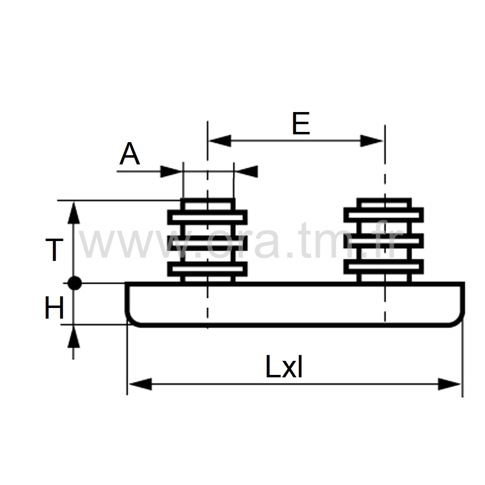 PTSO - PATIN ATTACHE TENON - BASE OVALE