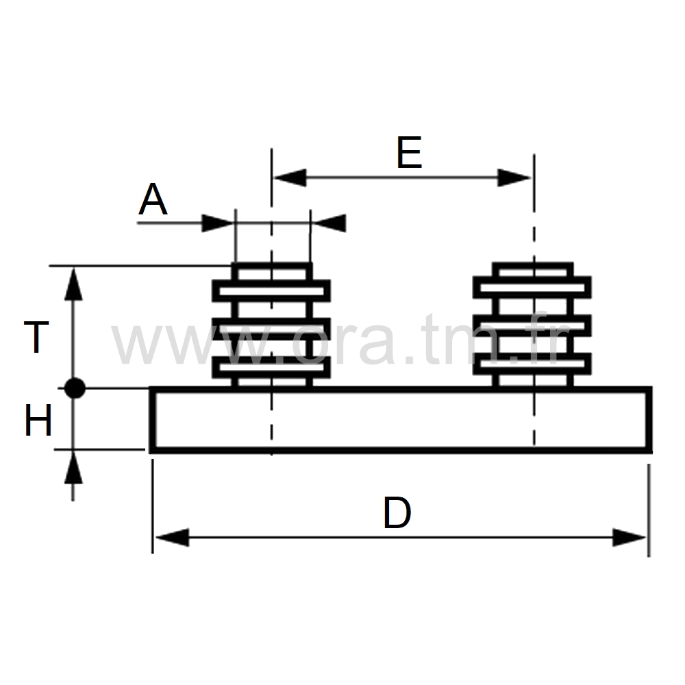 PTSY - PATIN ATTACHE TENON - BASE CYLINDRIQUE