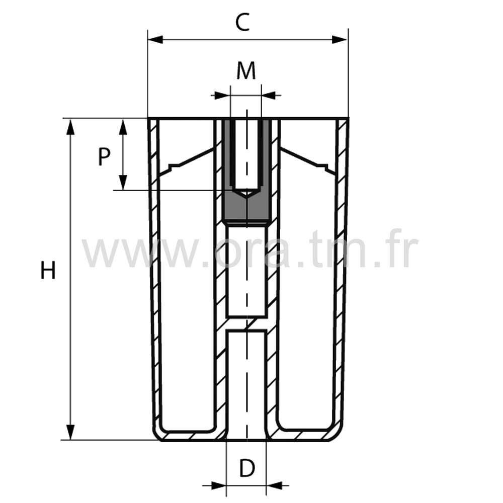 PVR - PIED A VISSER - BASE TRONCONIQUE