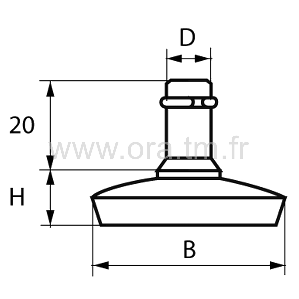 VPA - PATIN GLISSEUR - BASE CONIQUE