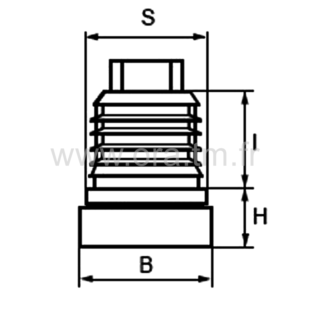 IVCB - INSERT VERIN - TUBE CARRE