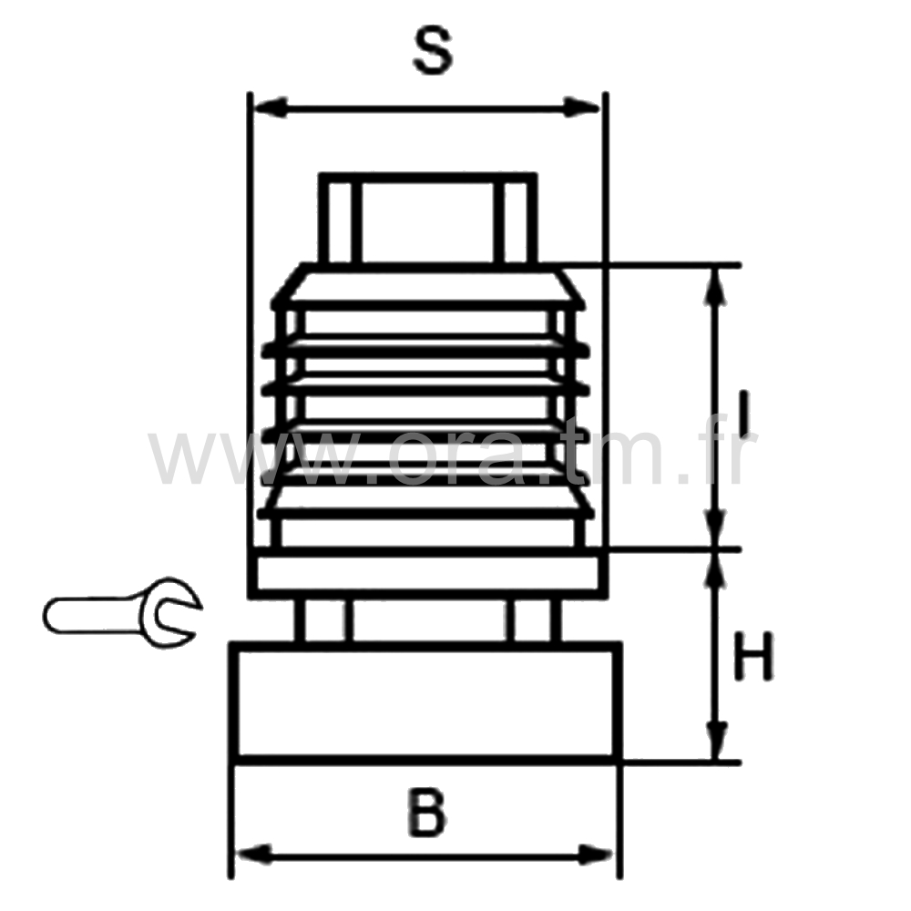 IVCB - INSERT VERIN - TUBE CARRE