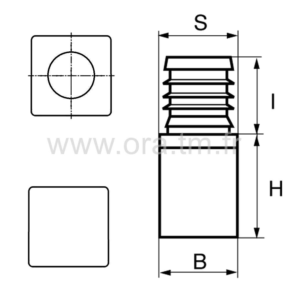 IVCC - INSERT VERIN - TUBE CARRE