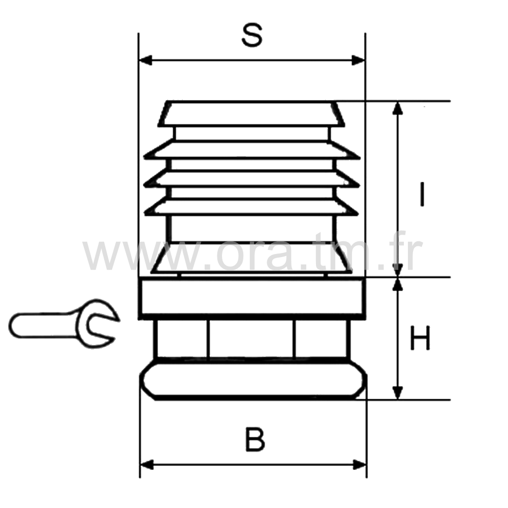 IVCX - INSERT VERIN - TUBE CARRE