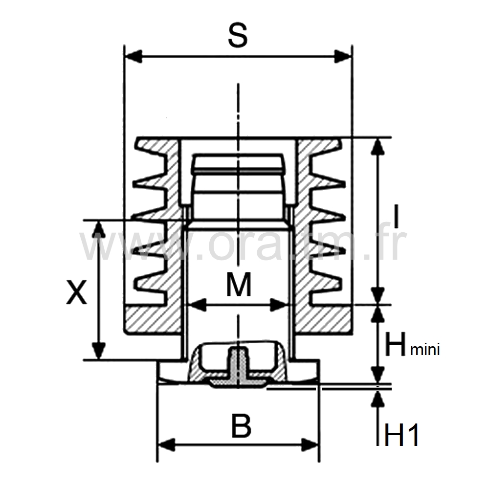 IVDAD - INSERT VERIN AMORTISSEUR - ANTIDERAPANT TUBE CARRE