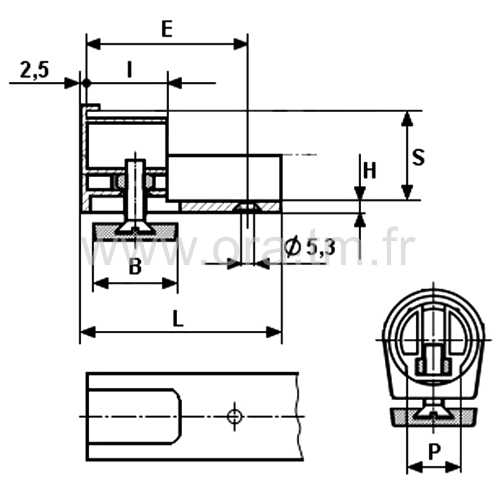 IVHY - INSERT VERIN TUBE LATERAL - TUBE CYLINDRIQUE