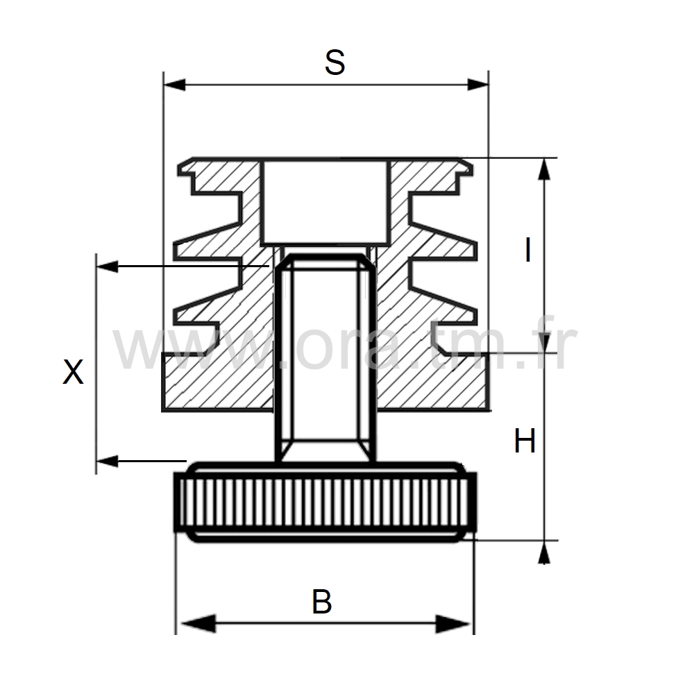 IVPL - INSERT VERIN - TUBE CARRE