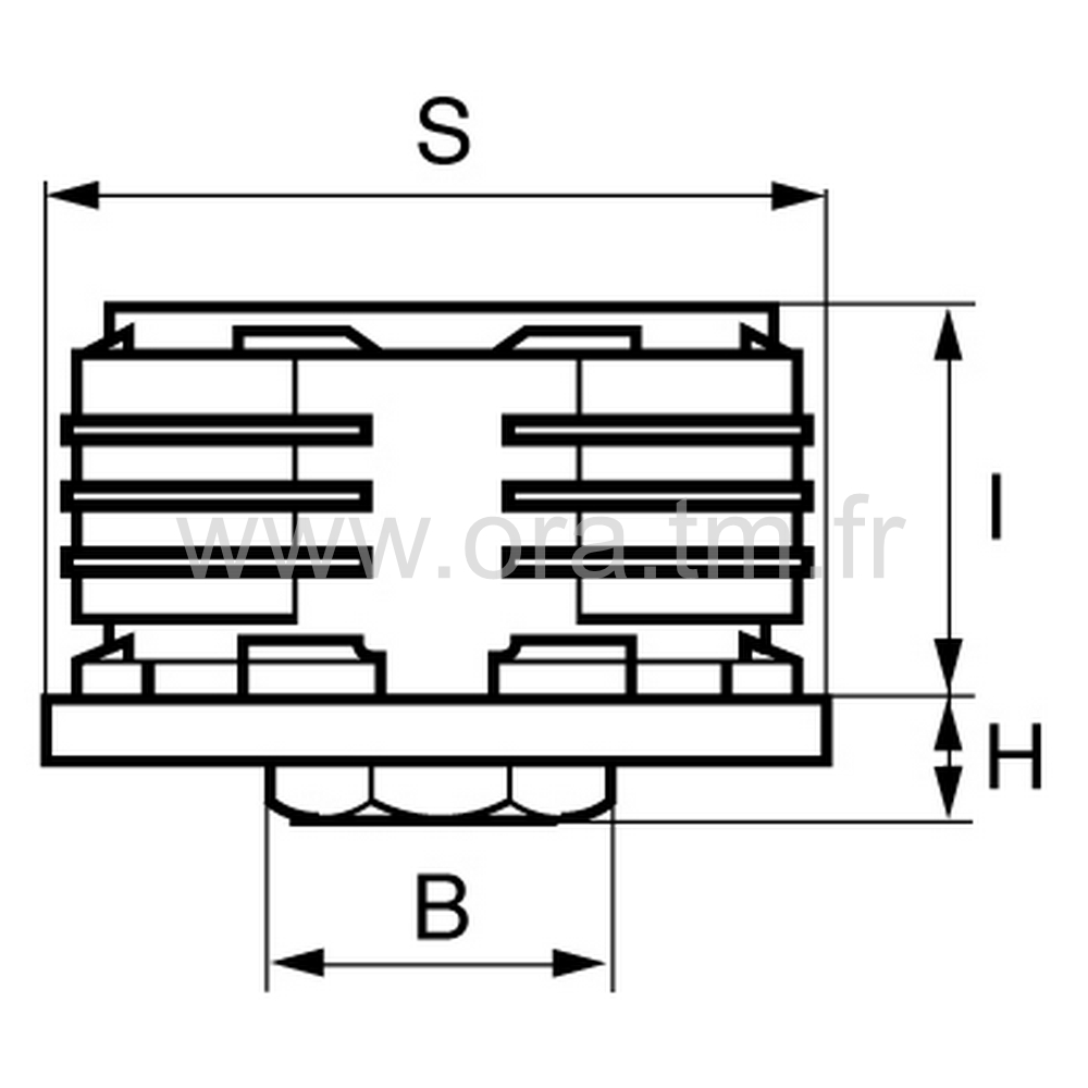 IVR - INSERT VERIN - TUBE RECTANGLE