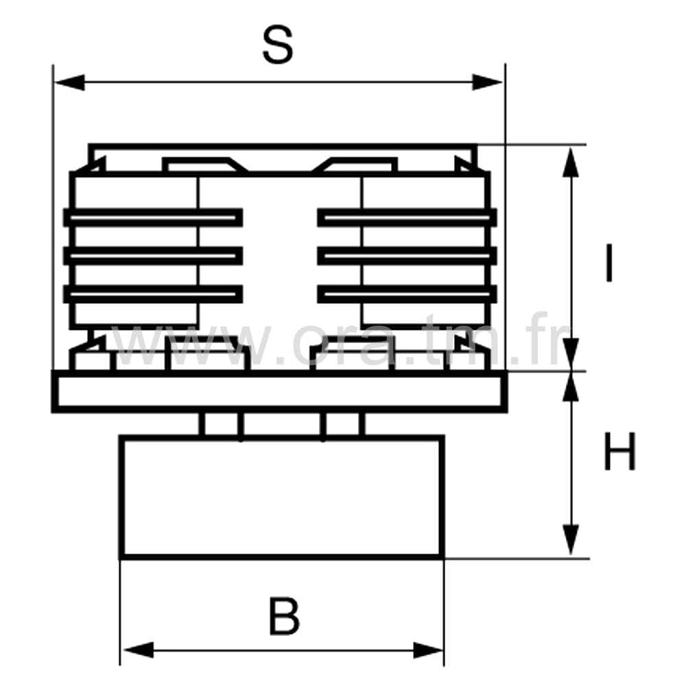 IVRB - INSERT VERIN - TUBE RECTANGLE