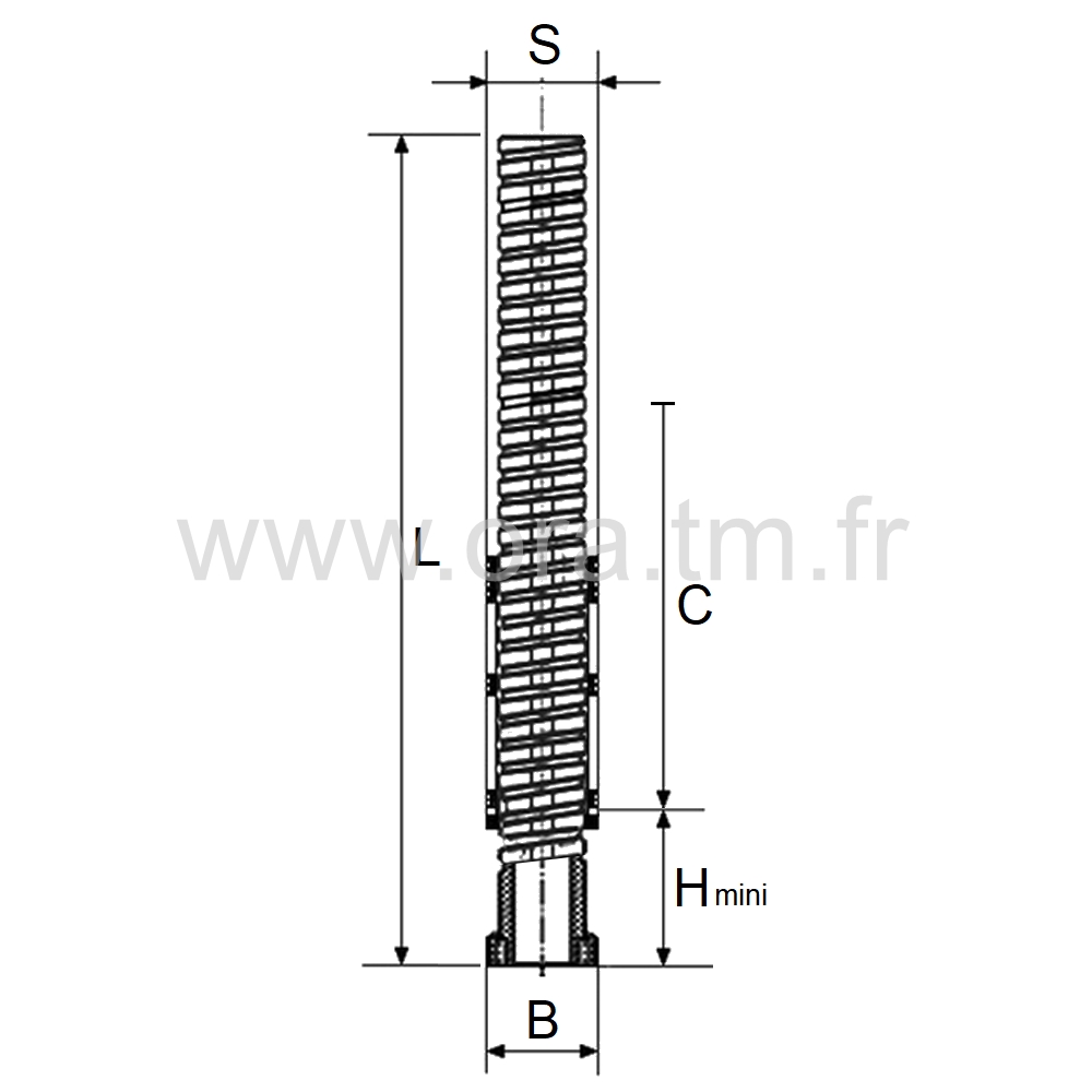 IVS2 - INSERT VERIN REGLAGE LONG - TUBE CYLINDRIQUE