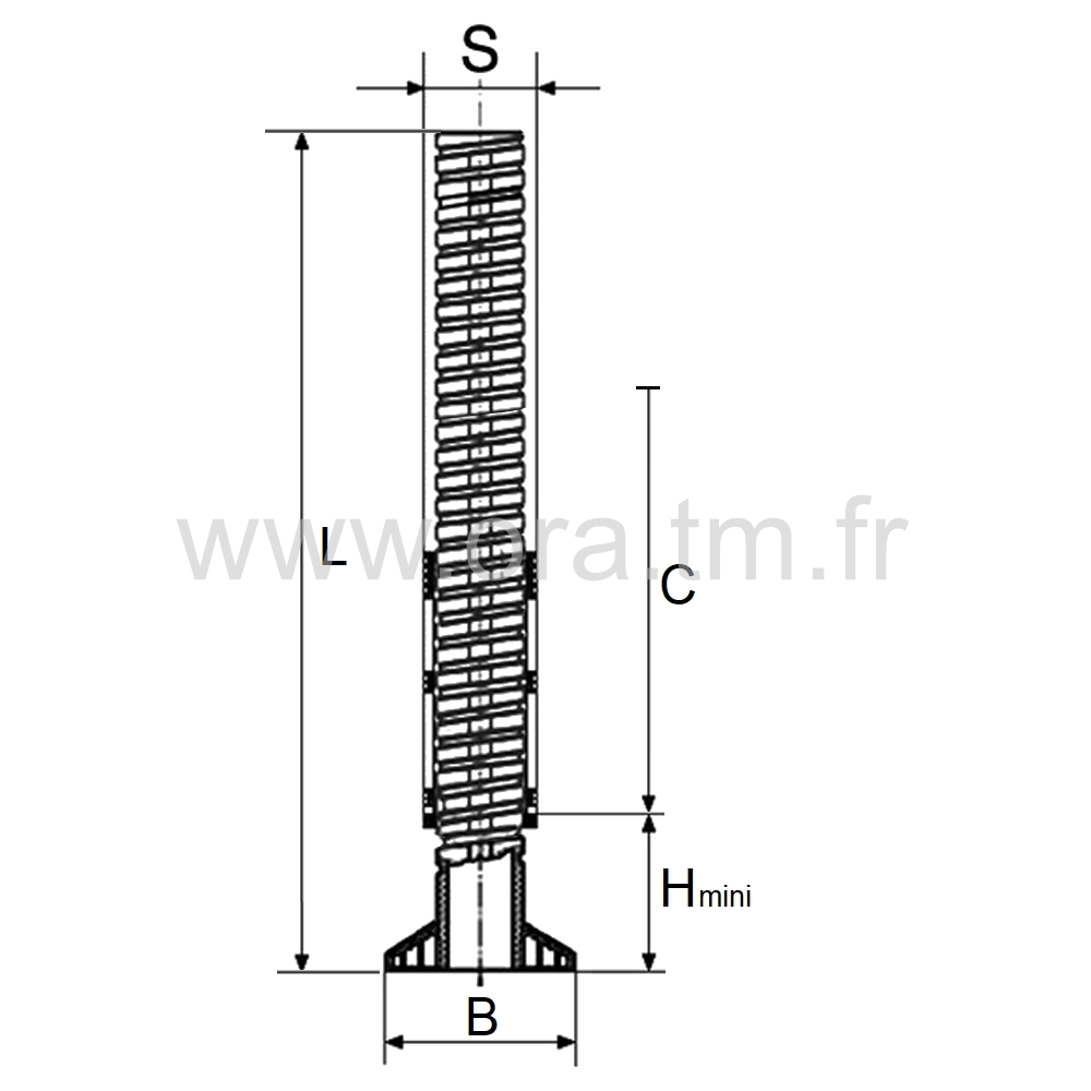 IVS3 - INSERT VERIN REGLAGE LONG - TUBE CYLINDRIQUE