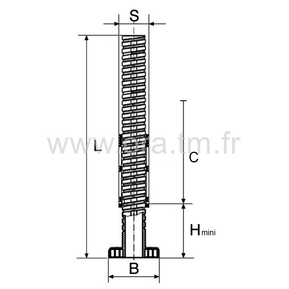 IVSC4 - INSERT VERIN REGLAGE LONG - TUBE CARRE