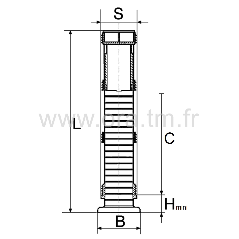 IVSL - INSERT VERIN REGLAGE LONG - TUBE CYLINDRIQUE