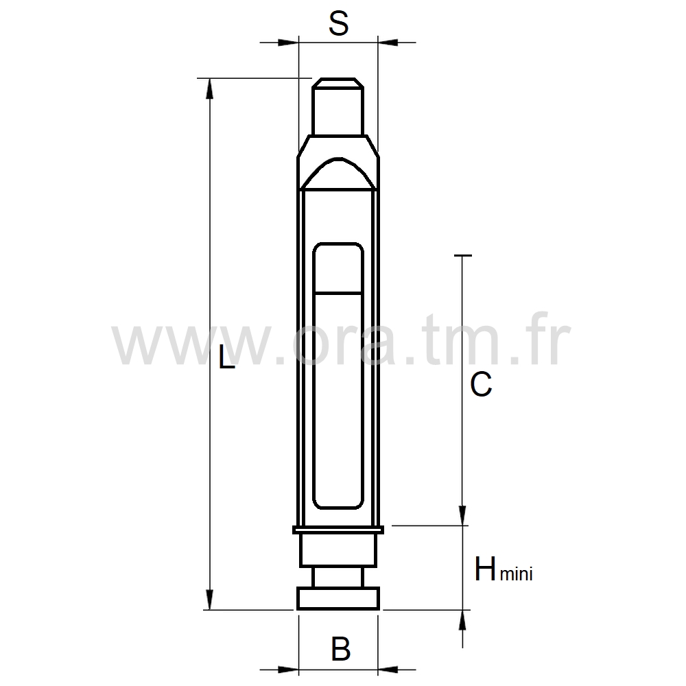 IVSQ - INSERT VERIN REGLAGE LONG - TUBE CARRE