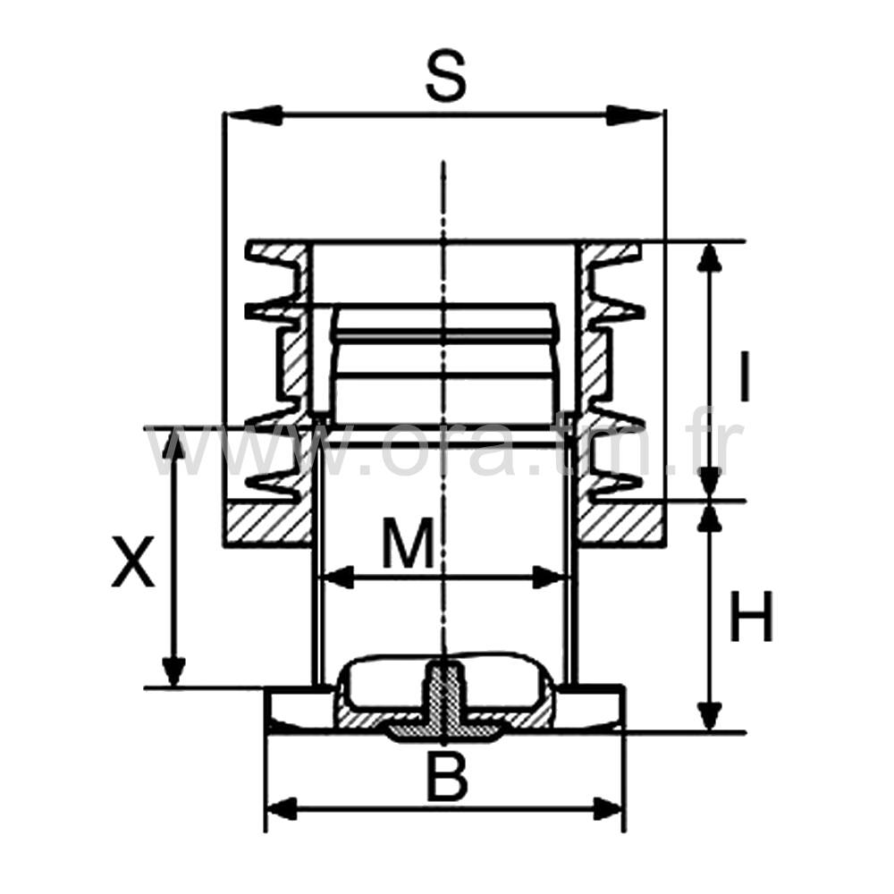 IVZAD - INSERT VERIN AMORTISSEUR - ANTIDERAPANT TUBE ROND