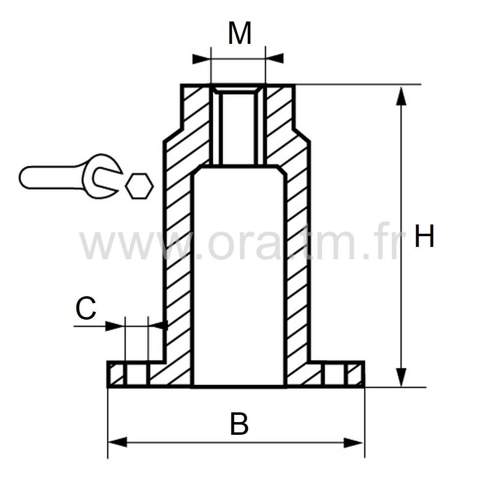 SBA - VERIN MONOBLOC - BASE A FIXER