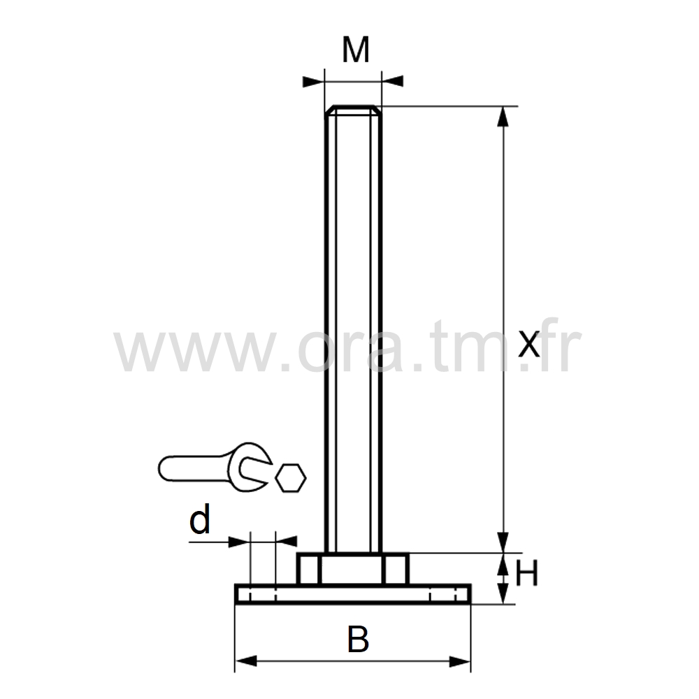 VBA - VERIN RIGIDE - BASE A FIXER