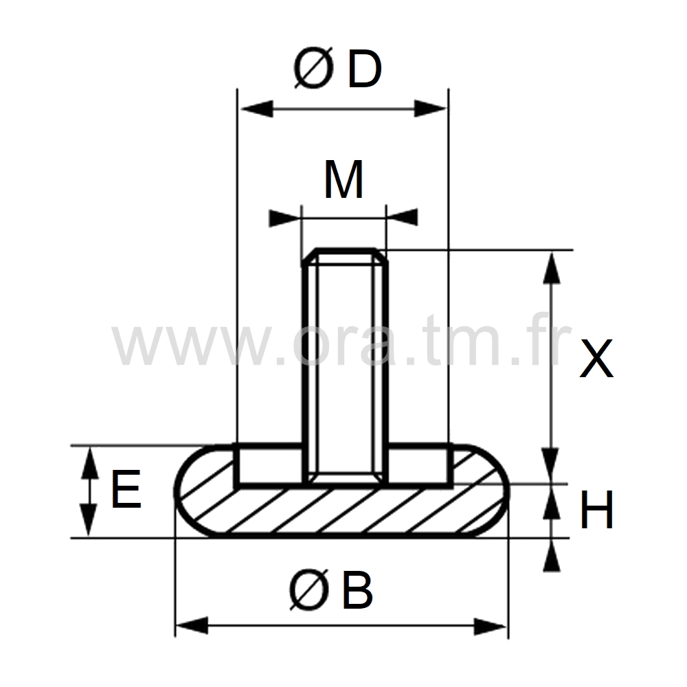 VBC - VERIN RIGIDE - BASE CYLINDRIQUE