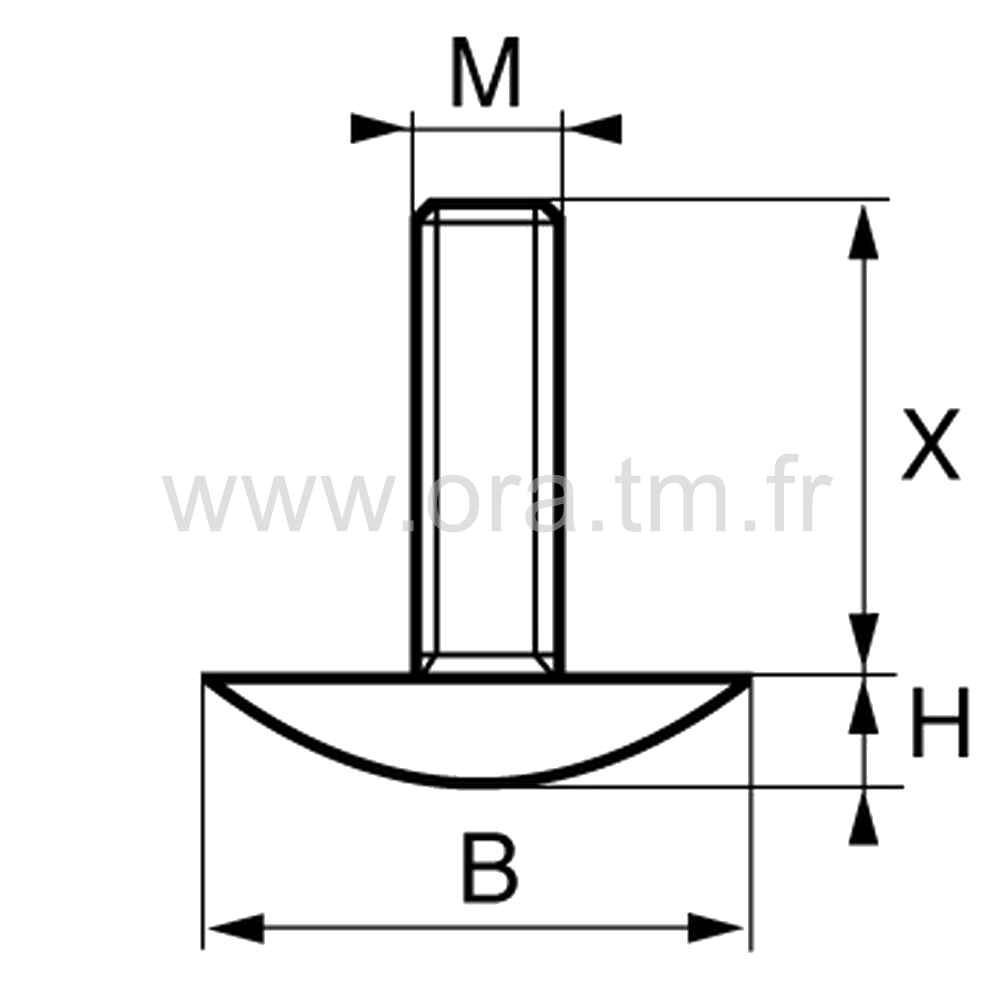 VBO - VERIN RIGIDE - BASE CYLINDRIQUE