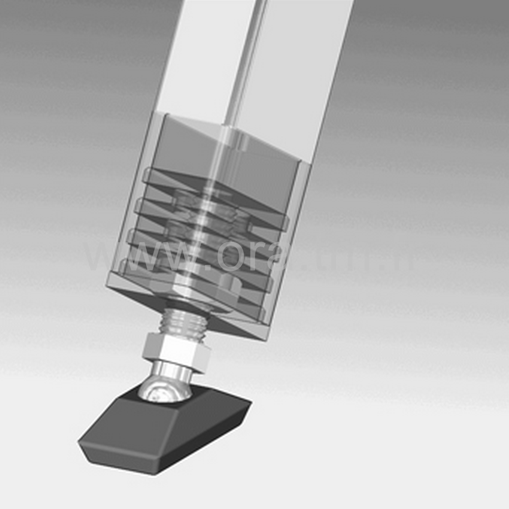 VCR - VERIN ORIENTABLE - BASE RECTANGULAIRE