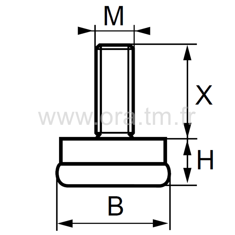 VGM - VERIN RIGIDE - BASE GLISSEUR METAL