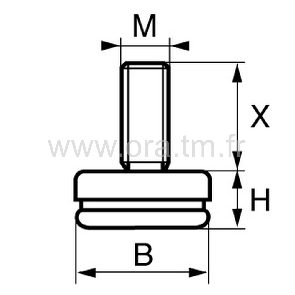 VGMC - VERIN RIGIDE - BASE CAPOT METAL