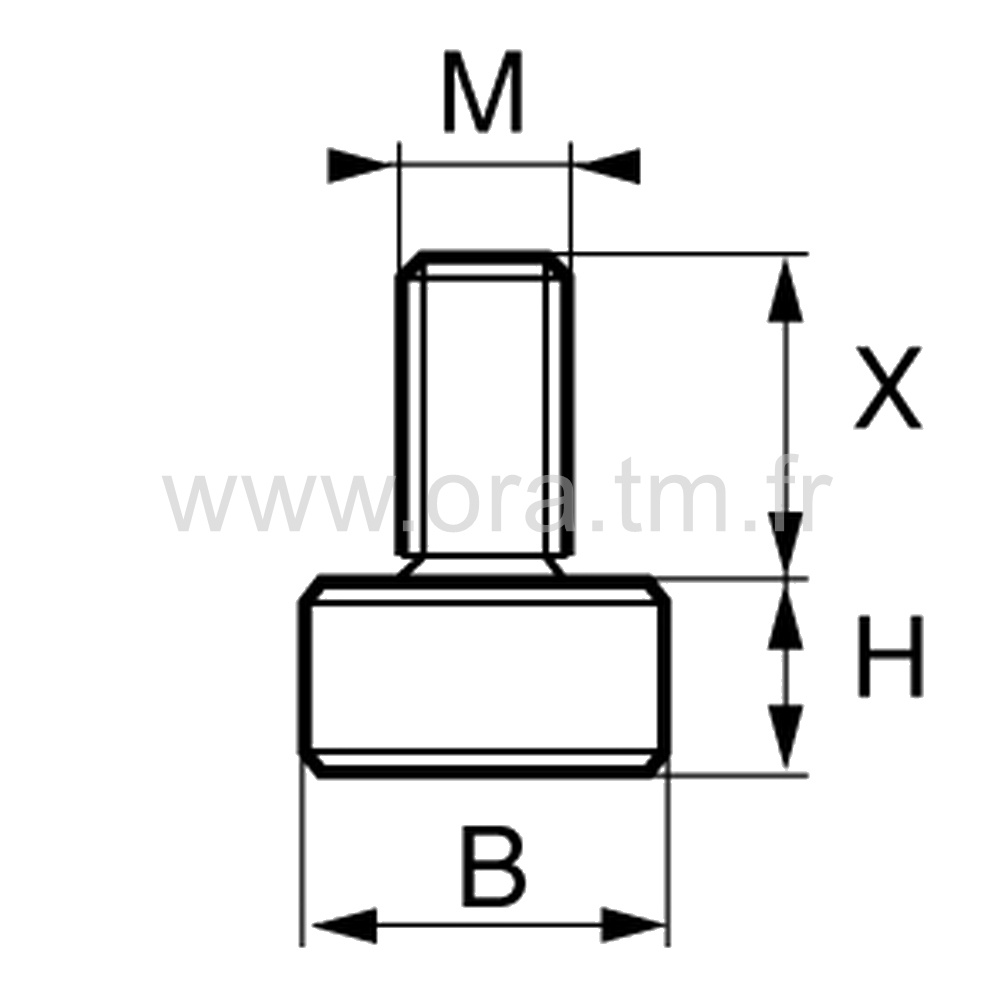 VIA - VERIN RIGIDE - BASE CYLINDRIQUE