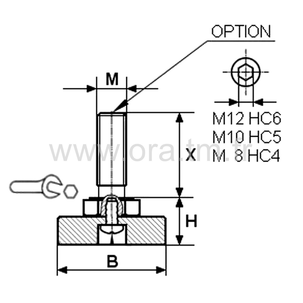 VIC - VERIN GYROSCOPIQUE - BASE CYLINDRIQUE